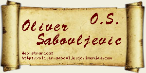 Oliver Sabovljević vizit kartica